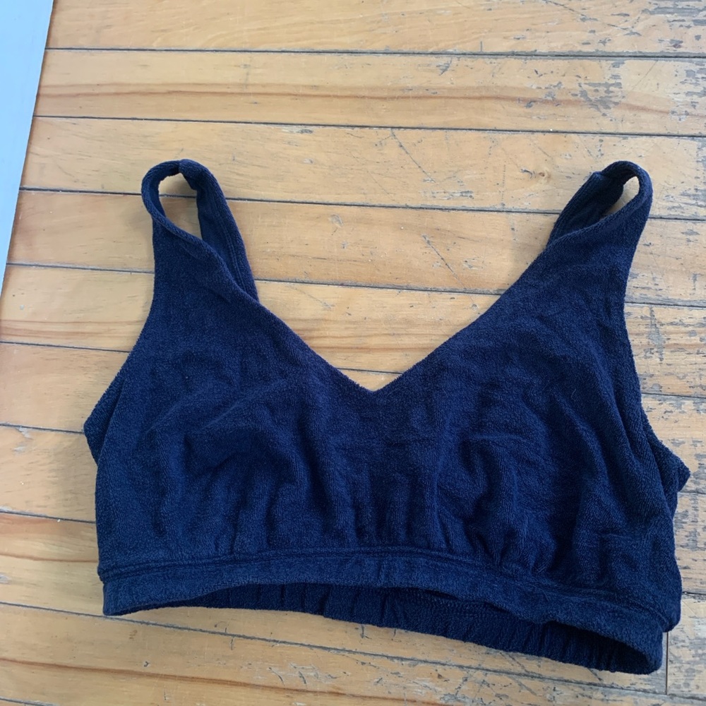⚡️3 for 25⚡️Offline by Aerie • Navy V-Neck Bra / Lounge Bralette, Terrycloth •XL